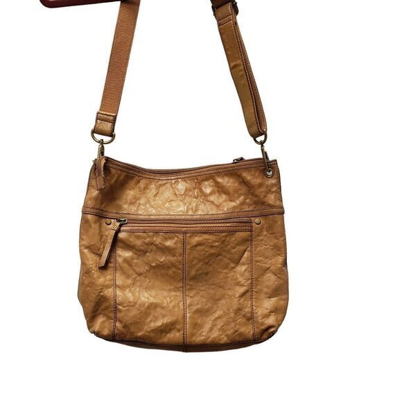 Fossil Brown Leather Womens Shoulder Bag Purse Pre-Owned - Picture 2 of 15